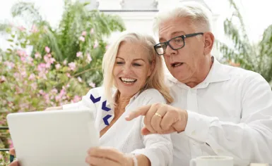 Older couple using the internet