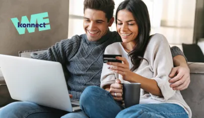 Couple enjoying satellite broadband